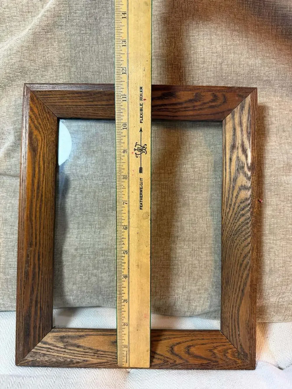 Vintage Solid Oak Wood Picture Frame Dark Wood Grain with Glass